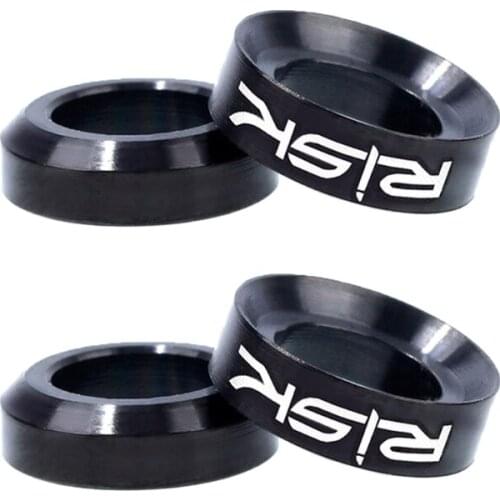 K1MB 2 Pairs Mountain Bike Bicycle Titanium M6 Concave And Convex Washer Spacer for Disc Brake Caliper Group Mounting Bolts