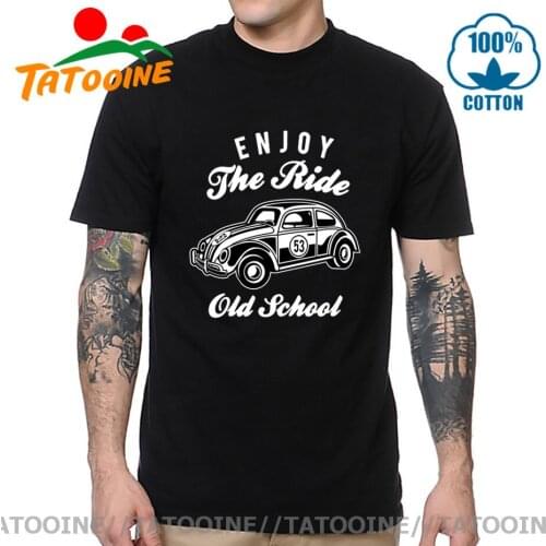 Tatooine Classic Old School Design Herbie 53 T-shirt Fashion Bug Cars T Shirt Enjoy The Ride Casual Pride Tee Top Brand Clothing