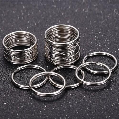 High quality nickel plated 1.5x25mm key ring key ring Charm Key Chain Ring Accessories 5pcs