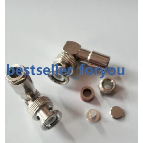 Connector BNC Male Plug Right Angle RA Clamp For RG142 LMR195 RG58 RG400 Cable RF Connector