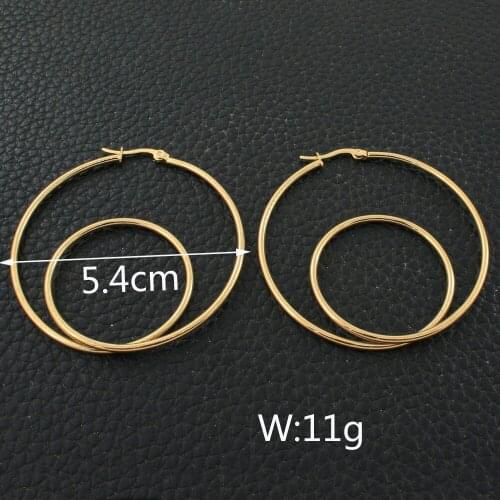 Gold Color Fashion Round Stainless Steel Jewelry Simple Hoop Earrings Personality Jewelry Store EFGZCICP