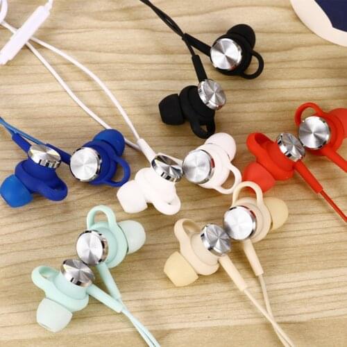 In-Ear Headphones Necklace Earphone For Phone Stereo Bass Headset Metal Wired Earphone Headphones Mic For Samsung Girls Gifts