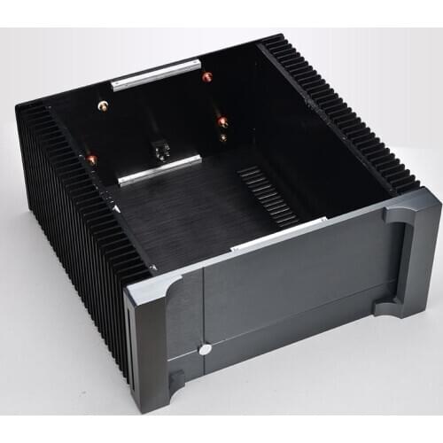 Latest large capacity personality full Aluminum class A amplifier enclosure amplifier chassis with heatsink black color
