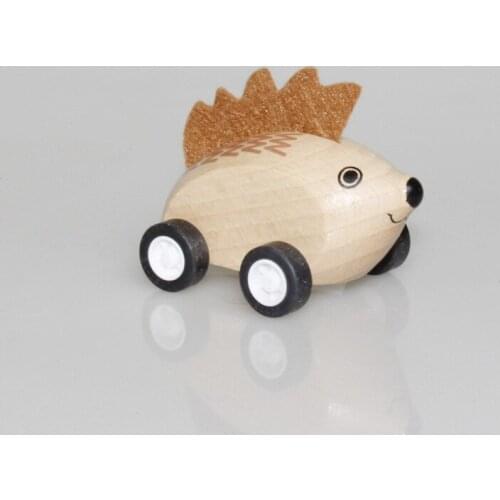 Pull Back Rabbit Animal Car Wooden Toy W/ Tire Wheel Vehicle Playset Preschool Learning Party Favors Gifts for Kid Children Baby
