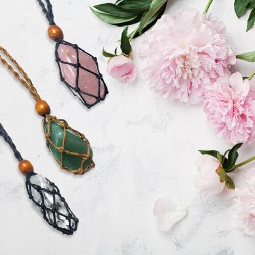 Necklace Cord For Crystals, Quartz Raw Stone Necklace Cord Pendant Stone Holder Adjustable Necklace Holder Pendant Necklace