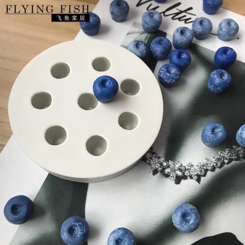 Silicone Molds Fruit Mold Blueberry Mold Korean Aroma Candle Decorating Molds Ice Cream Cup Cake Decoration Moulds Silica Gel