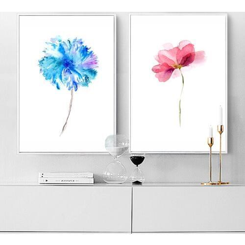 Modern Watercolor Beautiful Plant Floral Flower Rose A4 Canvas Art Print Nordic Posters Wall Picture Home Decor Canvas Painting