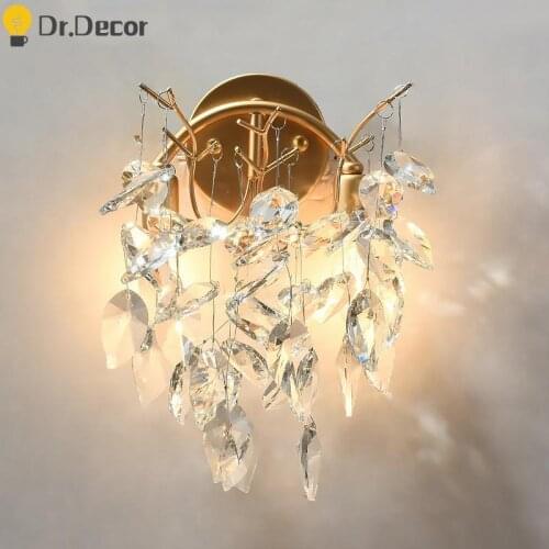 Modern Crystal LED Wall Lights Bedroom Wall Sconce Lamp Living Room Bedside Lamp Dining Room Home Decorative Loft Wall Lights