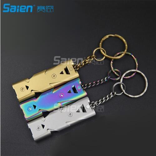 Stainless Steel Three Tubes High Decibel Outdoor Life-saving Emergency Whistle in Life-saving in Emergency and in sports refe