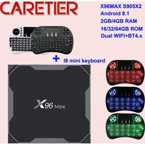 1PC X96 MAX Smart TV BOX Android 9.0 Amlogic S905X2 DDR3 Quad Core 4GB 64GB 2.4G&5GHz Wifi BT 1000M H.265 4K Set Top Box X96 MAX