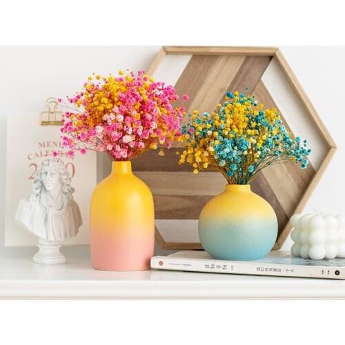 Nordic Ins Dried Flower Vase Creative Simple Light Luxury Small Fresh Dining Table Living Room Ceramic Decoration Ornaments