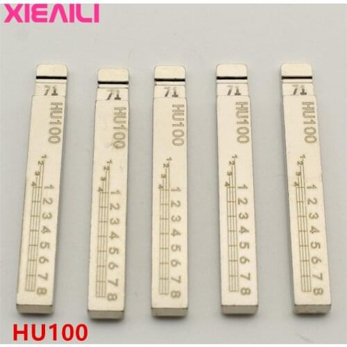 XIEAILI 50Pcs NO.71 HU100 Engraved Line Key Blade Scale Shearing Teeth Uncut Key Blade For Buick For Opel S302