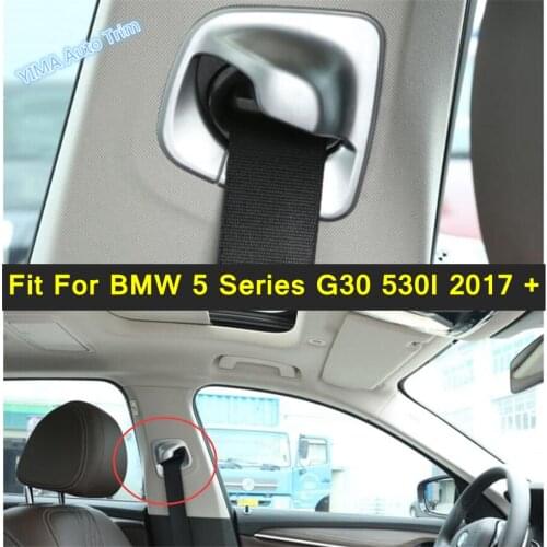 Lapetus Safety Lock Buckle Catch Base Pedestal Trim 2 Pcs Fit For BMW 5 Series G30 530I 2017 - 2021 ABS Matte Interior Parts