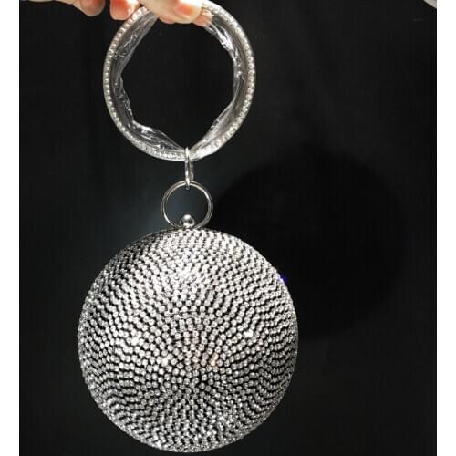 XIYUAN Women Crystal Clutch Purses Wedding Clutch Bags For Women Pearl Beaded Handbag with Pearl Handle Small Shoulder Bag girl