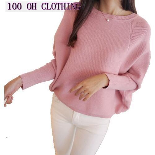 2019 new spring sweater Korean women Knitted Long Sleeve Batwing poncho Fashion Girls Coat Solid Crocheted Sweaters Tops