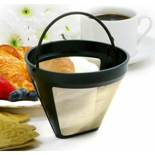 Tea Tool Coffee Filter Mesh Washable With Handle 1pc Black Coffee Filter