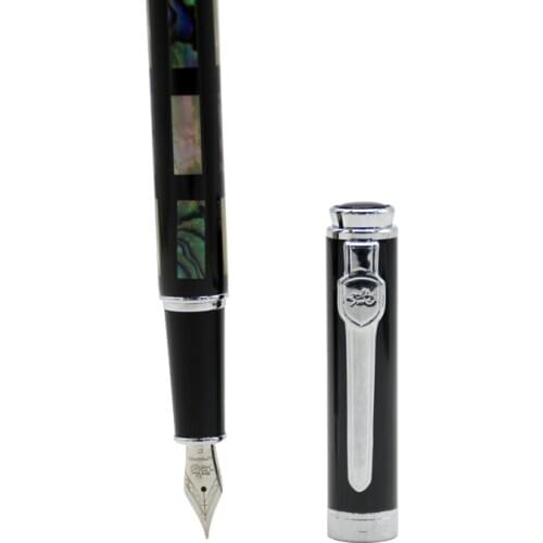 1Pcs Jinhao 8802 Deep Sea Bright Pearl Shell Fountain Pen 0.5mm Nib Metal Ink Pens for Gift Office Supplies School Supplies