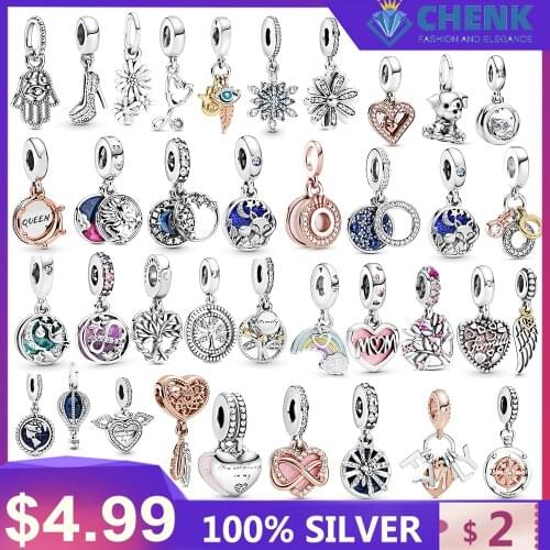 2 Pulsera De Plata De Ley 925 Que Hace Piedra Diy Para Mujeres, Dijes Originales Al Por Mayor De Fábrica China Para Hacer Joyas