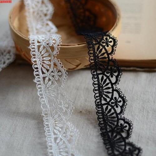 2yards/lot 2.6cm cloth skirts baby clothes decoration accessories black and white water soluble lace decoration Ribbon
