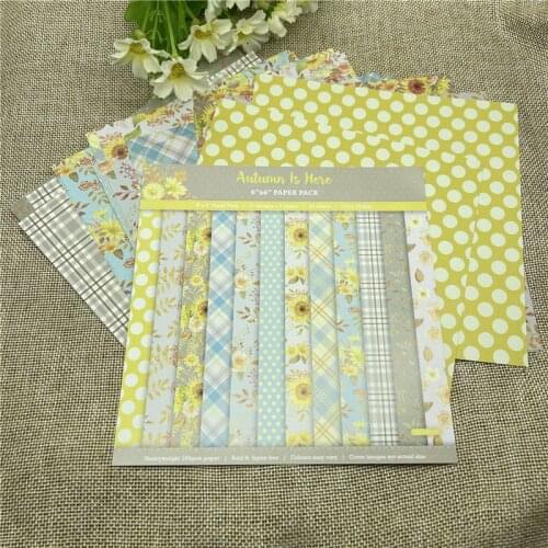 24 sheet 6"X6" Autumn is Here Single-side Printed patterned paper Scrapbooking paper pack handmade craft paper craft Background