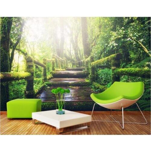 3d wallpaper Custom mural photo Forest wooden bridge scenery living room painting 3d wall murals wallpaper for walls 3 d