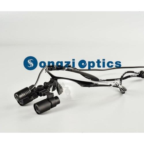 4X Black anti-fog sport frame Medical Surgical Loupes with LED Headlight for Brain Surgery,Vascular anastomosis operation,Others