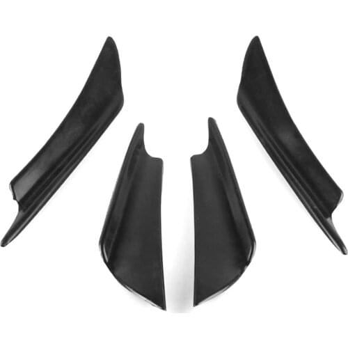 4pcs Universal Car Front Bumper Deflector Lip Splitter Fins Canards Body Spoiler Front Bumper Lip Splitter Fin Air Knife