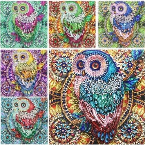5D DIY Art Style Owl Diamond Painting, Square Or Round, Mosaic Cross Stitch, Handmade Gift, Gif Home Decoration