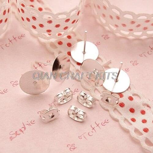 600 sets Sliver Plated Blank Pad Ear Studs 10mm pad with free earring backs or you pick colors lead and nickle free quality item