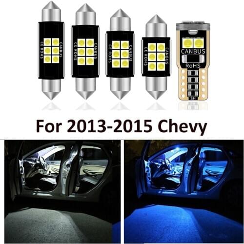 7 Pcs Car White Interior LED Light Bulb Package Kit For Chevy Chevrolet Malibu 2013 2014 2015 Map Dome License Lamp Accessories