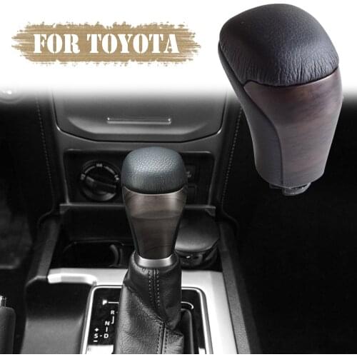 Car Leather Wooden Gear Shift Knob For Toyota Highlander Prado 2018 2019 2020 Accessories