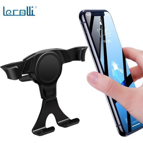 Car Gravity Mobile Phone Bracket Lazy Universal Air Outlet Universal Car Mobile Phone Navigation Car Bracket Cartoon Black