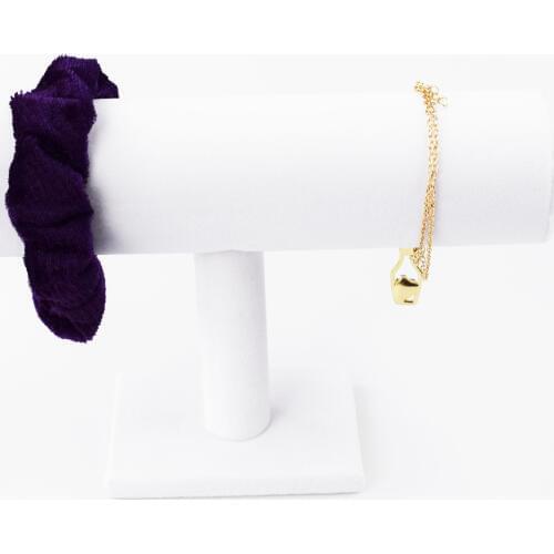 SZanbana T-Bar Jewelry Bracelet White Velvet Stand for Home Organization