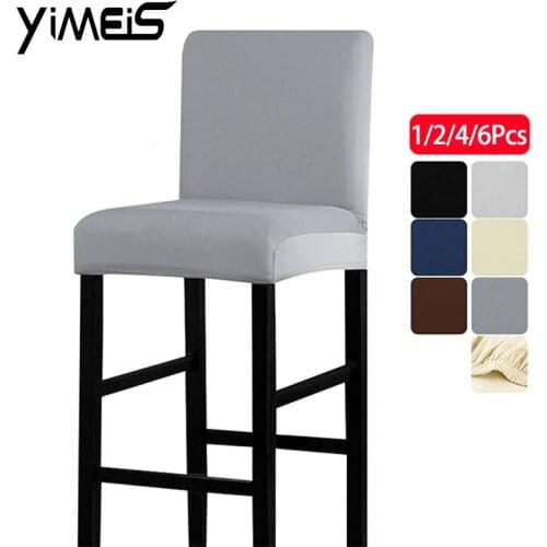 High Stool Chair Seat Covers Solid Color Stretch Spandex Bar Chair Cover Slipcover for Bar Banquet Wedding Party Dining Room