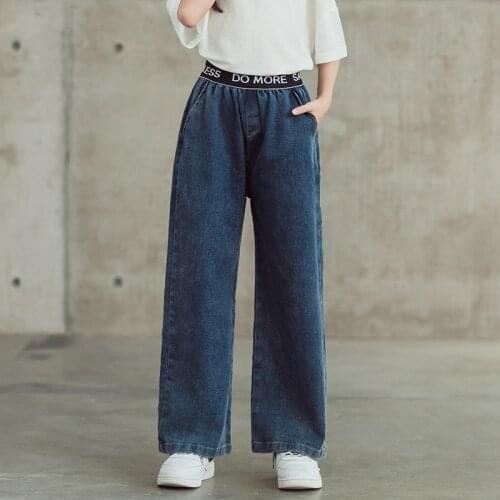 Teen Girls Jeans Spring Autumn Loose Casual style Elastic Waist Jeans 10 11 12 13 14 15 years Girls Clothes