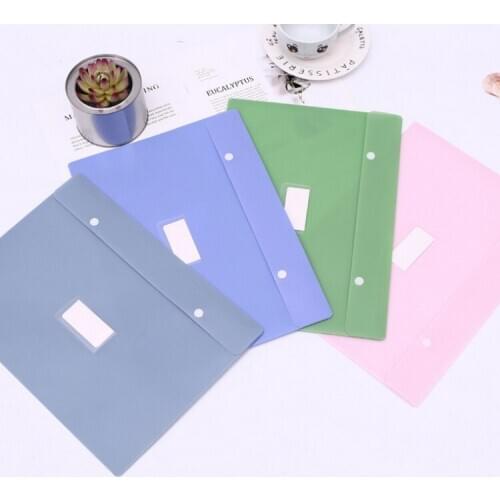 Creative Stationery New Double Button Solid Color Paper Bag Student Paper Bag Folder