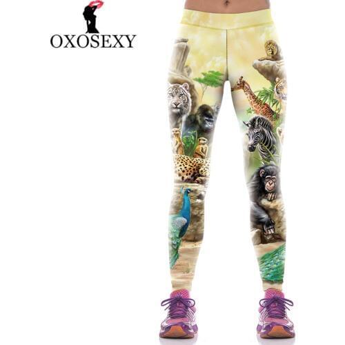 New animal Lycra Quick-drying leggings printed Sporting Leggings fitness Women leggins Trouser Elastic leggin women Pants 134