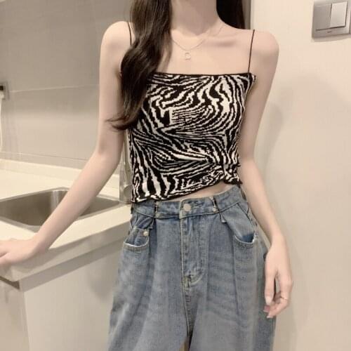 Summer French Minority Design Outer Wear Small Sling Womens Short Top Internet Hot Trendy Inner Vest