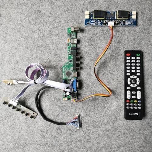 Matrix 30 Pin LVDS LCD monitor controller board VGA AV USB Fit M216H1/M236H1/M270H1/MT215DW01/MT230DW01 4CCFL 1920*1080 kit