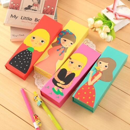Lovely dream girl stationery paper pen box Korea Stationery creative cute Pencil Case stionery estojo escolar school supplies