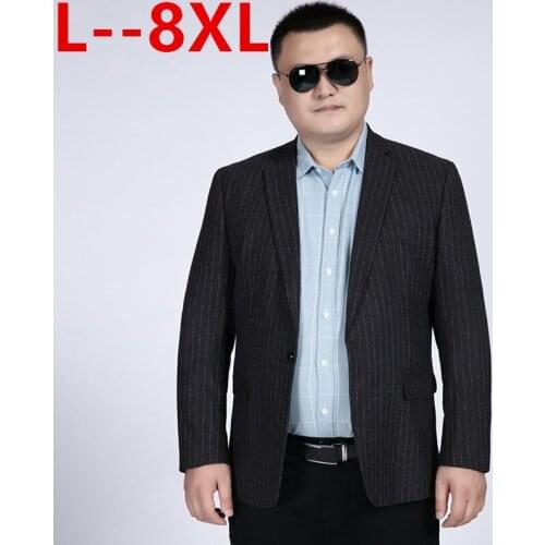 8XL 6XL Striped Blazer Mens Slim Fit Blazer Slim Masculino Business Casual Mens Stylish Blazer Spring Autumn Dot Striped Blazers
