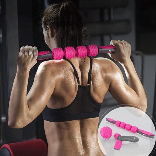 Massage Ball Set with Muscle Roller Stick Firm Spiky Ball Massage Kit for Myofascial Home Massager Deep Tissue Pain Relife