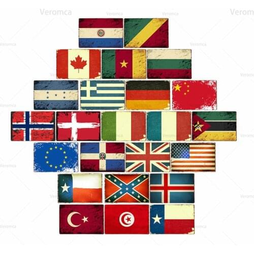 National Flag Metal Sign Plaque Vintage Tin Sign Pub Decoration Retro Decorative Plates Bar Tin Poster Home Decor 20X30Cm