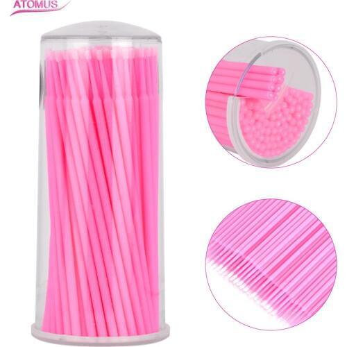 100pcs/lot Microbrush Disposable Swab Micro Brush Eyelashes Extension Individual Lash Glue Removing Makeup Tools