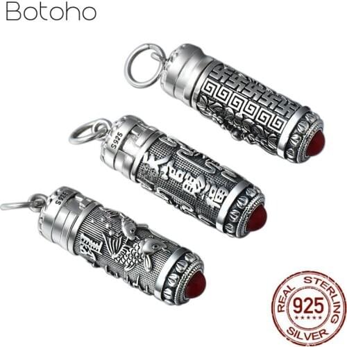 Handcrafted 925 Silver Tibetan Dorje Gau Box Pendant vintage sterling Buddhist Vajra Symbol Prayer Box Hinduism Box Pendant Gift