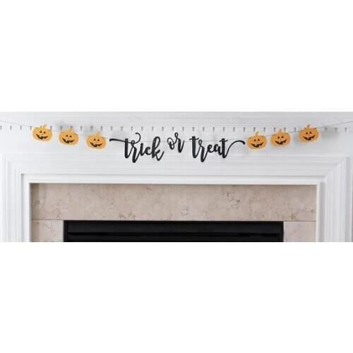 Trick or treat Halloween hanging banner,Pumpkin banner,Fall or Autumn Decor,Party Decorations,Orange and Black banner