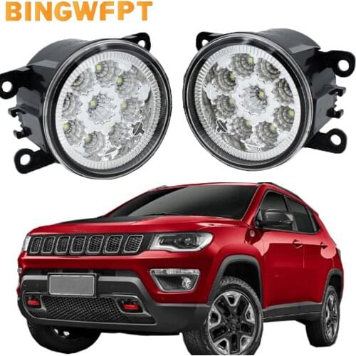 Superior Quality For Jeep Compass LED Fog Light Car Front Bumper Fog Lamp Daytime Running Light DRL 12V