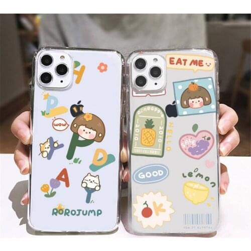 Cute anime girl snacks (1) Phone Case Transparent soft For iphone 5 5s 5c se 6 6s 7 8 11 12 plus mini x xs xr pro max