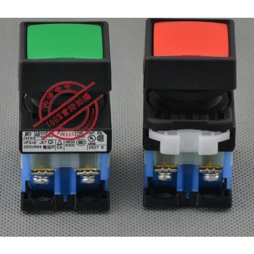 [ SA ]Original Fuji FUJI 22mm square flat head self-locking button AR22F5S-10 * 1 Normally open--10PCS/LOT