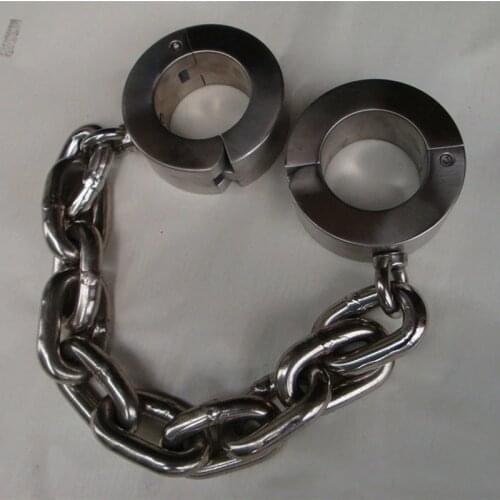 Super Weight Thick Stainless Steel Chain Leg Irons Shackles Sex Games Metal Bondage Restraints Ankle Cuffs Products For Adults